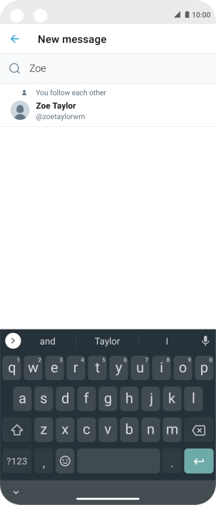 Key in the first letters of the recipient's name and press the required contact.