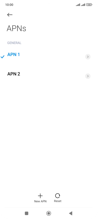 Press the required data connection to activate it.