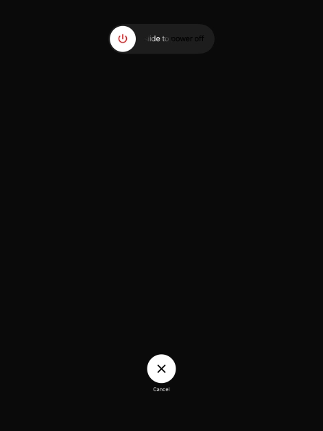 Press and drag the power off icon right.