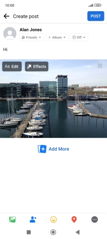 Write the required text and press POST.