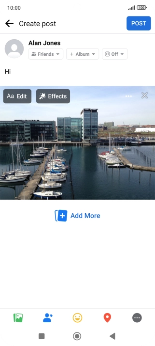 Write the required text and press POST.