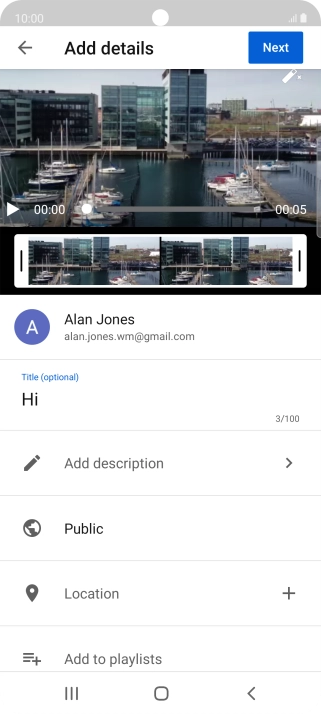 Key in the required text and press Next.