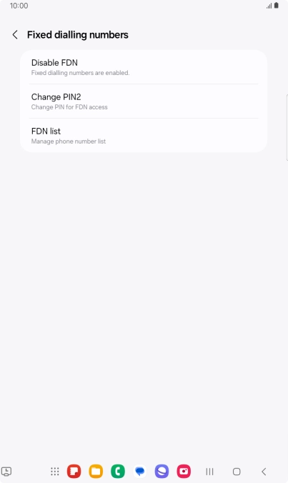 Press Disable FDN.