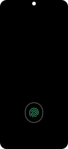 Place your finger on the fingerprint sensor to unlock your phone.