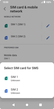 Press the required SIM.