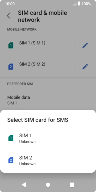 Press the required SIM.