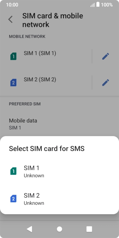 Press the required SIM.