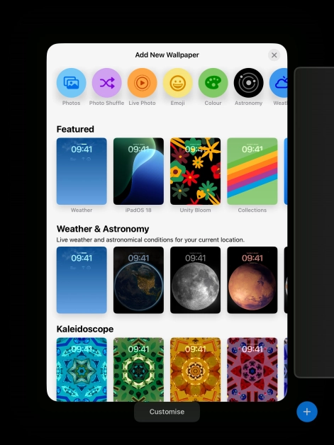 Press the required category and follow the instructions on the screen to select the required background image.