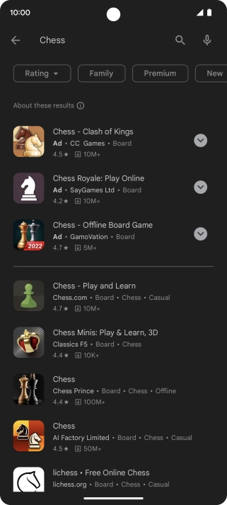 Press the required app.
