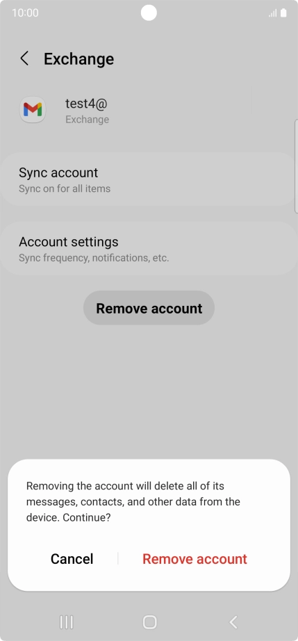 Press Remove account.