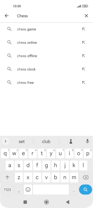 Key in the name or subject of the required app and press the search icon.