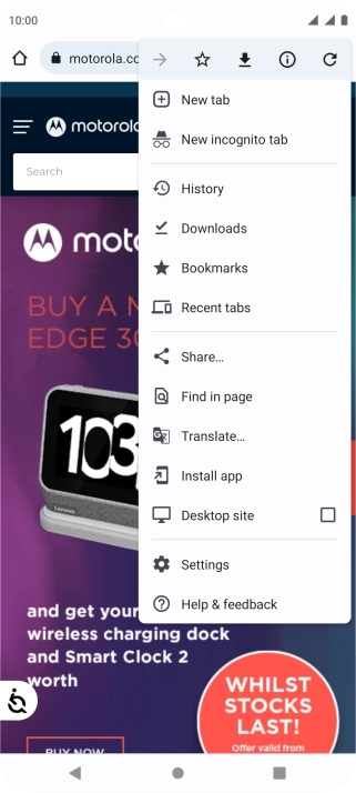 Press the star to add the bookmark.