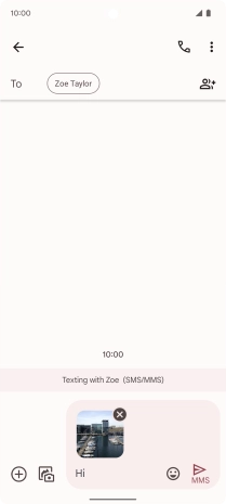 Press the send icon when you've finished your picture message.