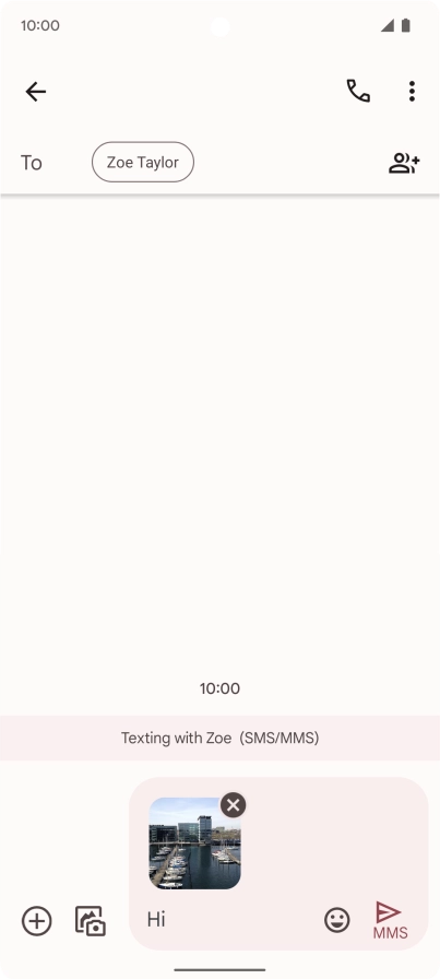 Press the send icon when you've finished your picture message.
