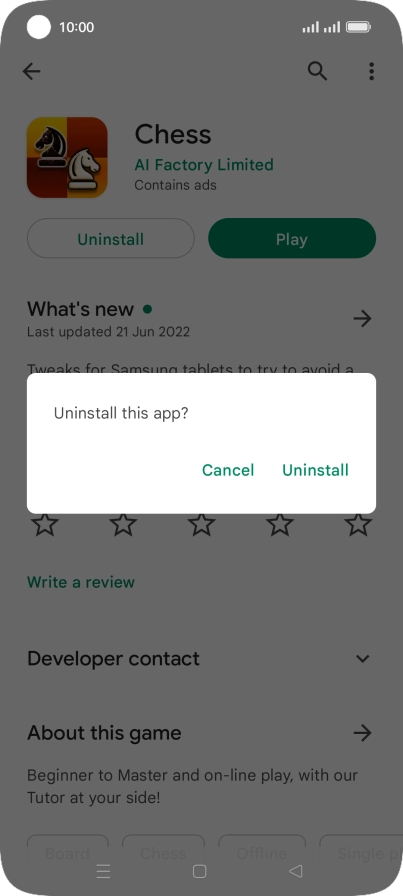 Press Uninstall.