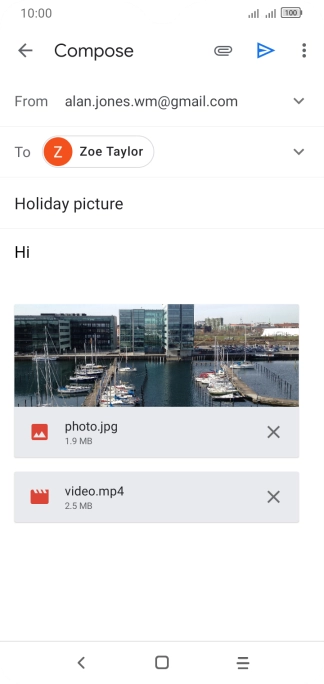 Press the send icon.