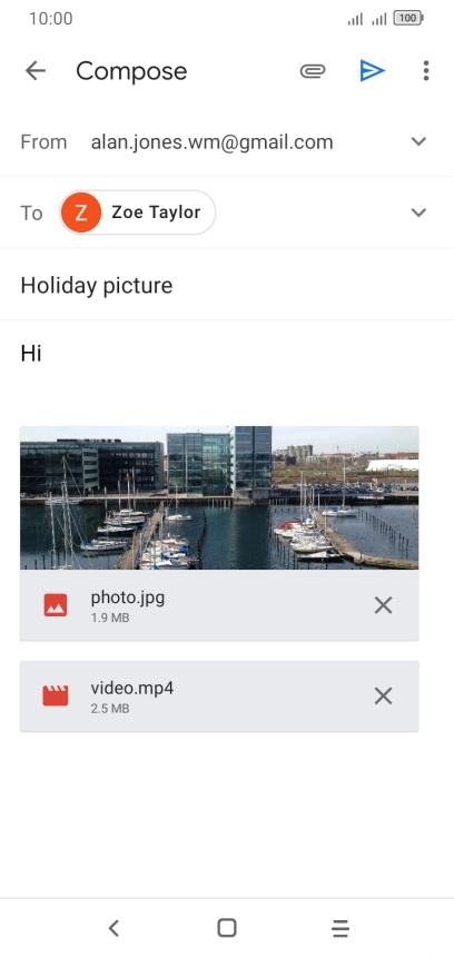 Press the send icon.