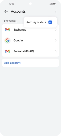 Press Auto-sync data to turn the function on or off.