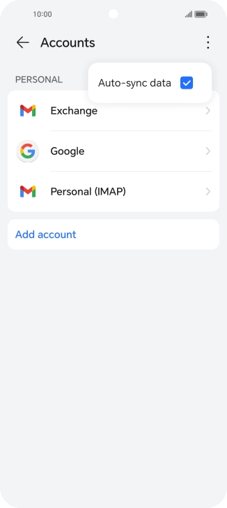 Press Auto-sync data to turn the function on or off.