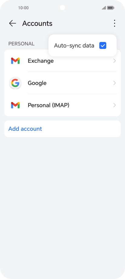 Press Auto-sync data to turn the function on or off.