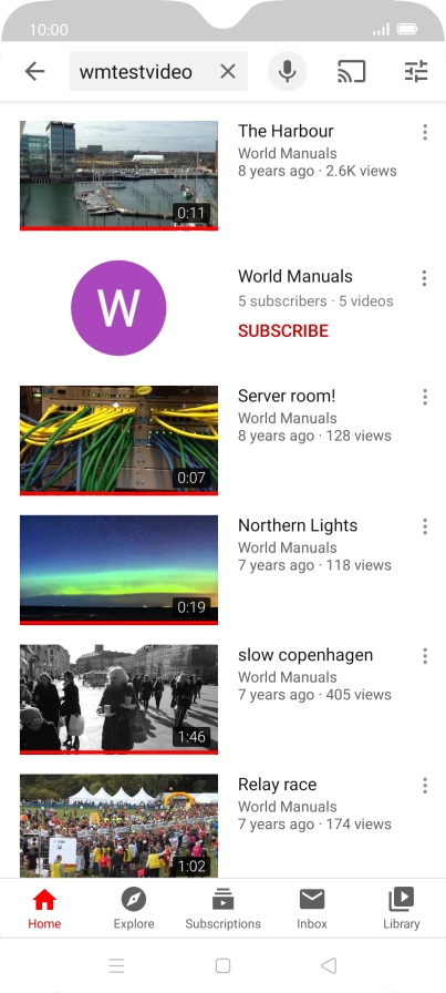 Press the required video clip.