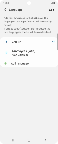 To subsequently select another language as the default language, press the required language.