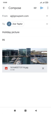 Press the send icon.