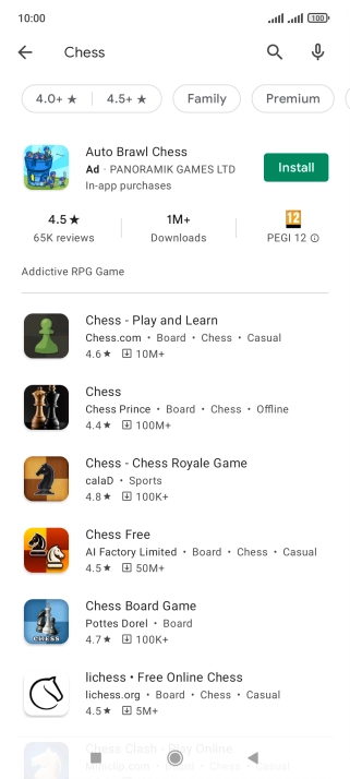 Press the required app.