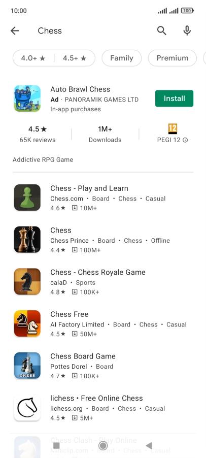 Press the required app.