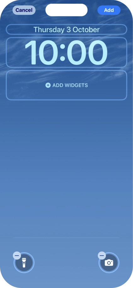 To customise the way the lock screen date is displayed, press the date widget and follow the instructions on the screen to select the required widget display mode.