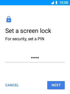 Key in the required PIN and select NEXT.