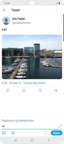 Write your reply and press Reply.