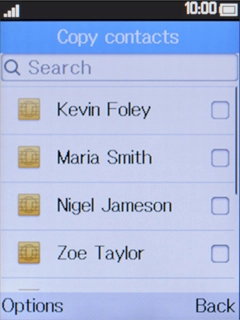 Press the Left selection key.