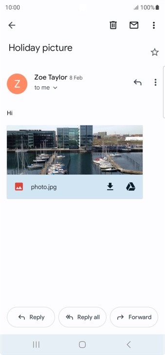 If an application is open on your phone, such as a Mail, you can also use the functions available here, e.g.: Reply to this email.