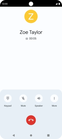 Press the end call icon.
