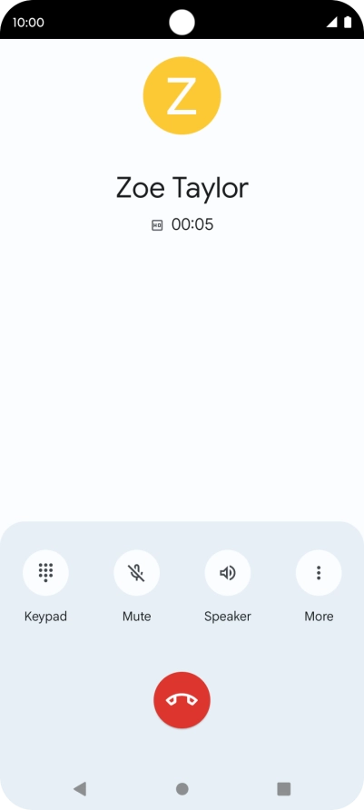 Press the end call icon.