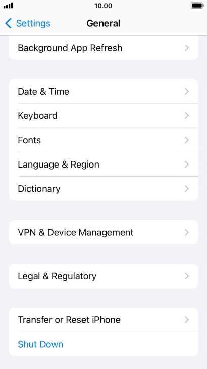 Press Language & Region.