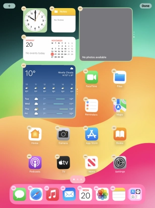 Press the add icon and follow the instructions on the screen to create a widget.