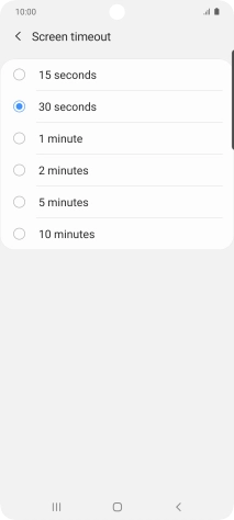 Press the required setting.