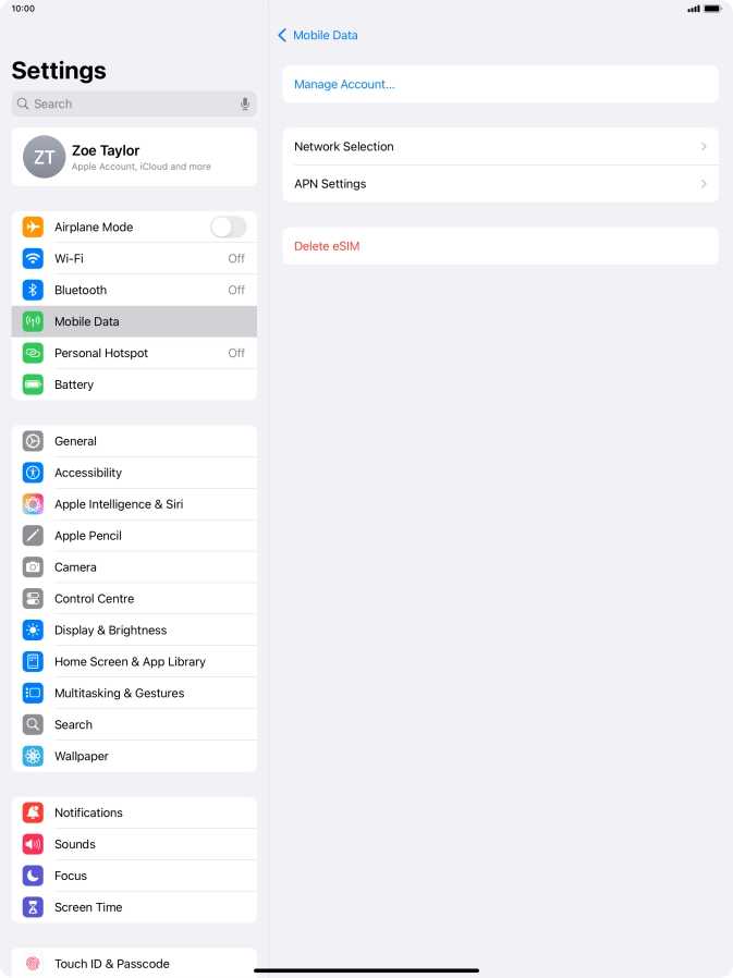Press APN Settings.