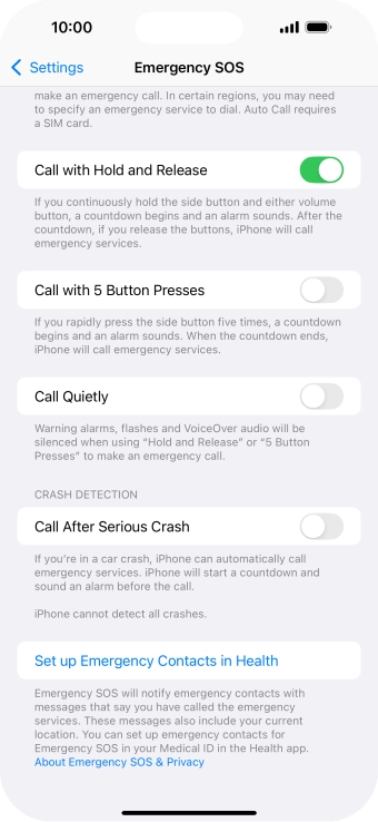 Press the indicator next to 