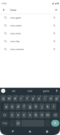 Key in the name or subject of the required app and press the search icon.