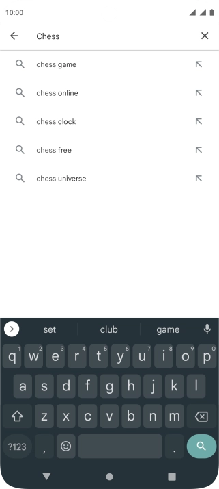 Key in the name or subject of the required app and press the search icon.