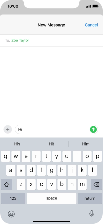 Press the send icon.