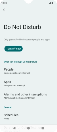 Press Turn off now to turn off the function.