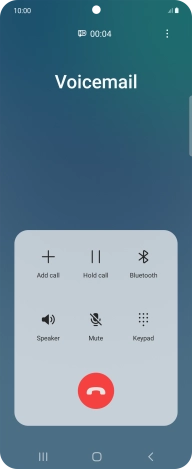 Press the end call icon.