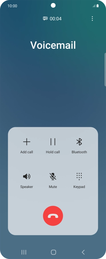 Press the end call icon.