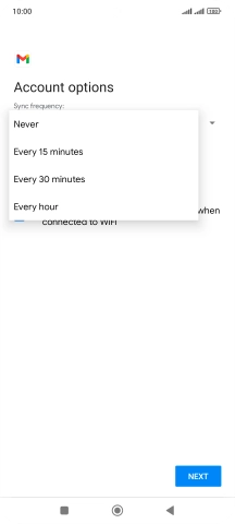 Press the required setting.