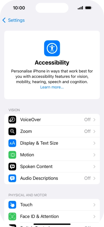Press Display & Text Size.