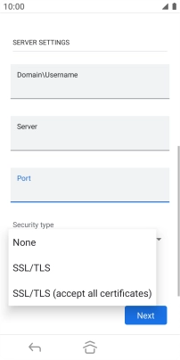 Press the required setting.